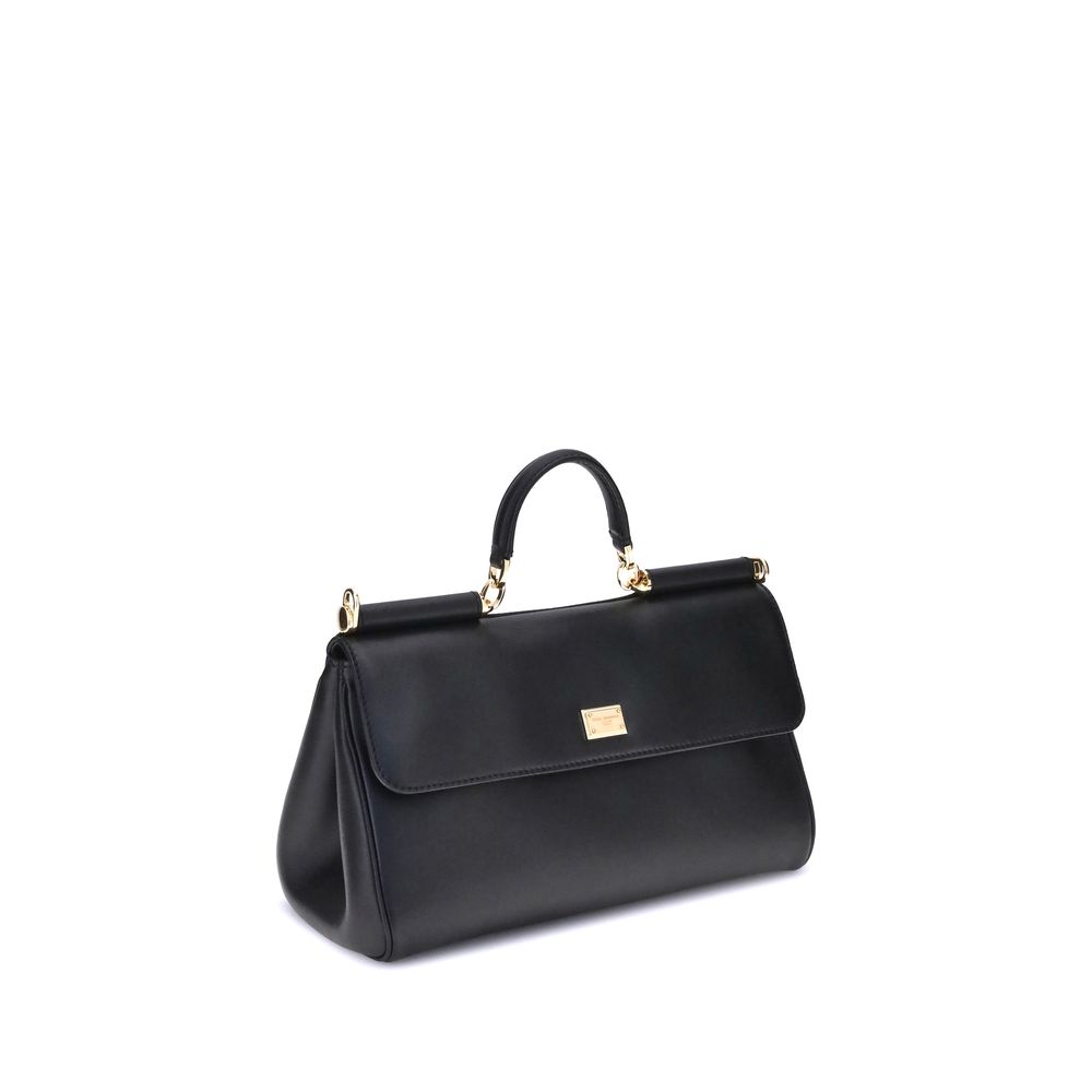 Dolce &amp; Gabbana Black Calf Leather Bos Taurus Shoulder Bag