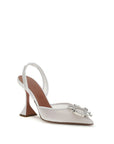 Amina Muaddi White Polyester High Heel Pumps
