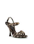 Dolce & Gabbana Brown Fabric Stiletto Heel Sandals