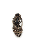 Dolce & Gabbana Brown Fabric Stiletto Heel Sandals