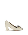 Ferragamo Beige Calf Leather Bos Taurus High Heel Pumps