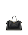 Dolce & Gabbana Black Calf Leather Bos Taurus Shoulder Bag