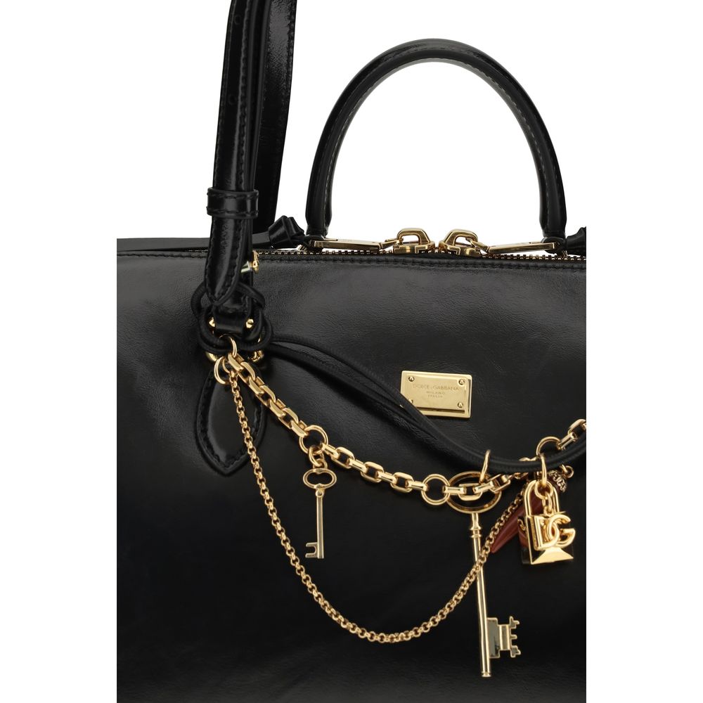 Dolce &amp; Gabbana Black Calf Leather Bos Taurus Shoulder Bag