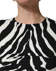 Dolce & Gabbana Black White Zebra Cady Calf Length Dress