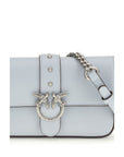 PINKO Blue Calf Leather Bos Taurus Shoulder Bag