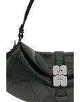 Ganni Blue Recycled Leather Shoulder Bag