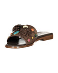 Twinset Marrone Leather Women Slipper