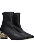 Casadei Black Leather Ankle Boots