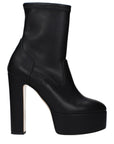 Casadei Black Leather Ankle Boots