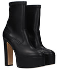 Casadei Black Leather Ankle Boots