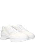 Prada White Fabric Low Top Sneakers