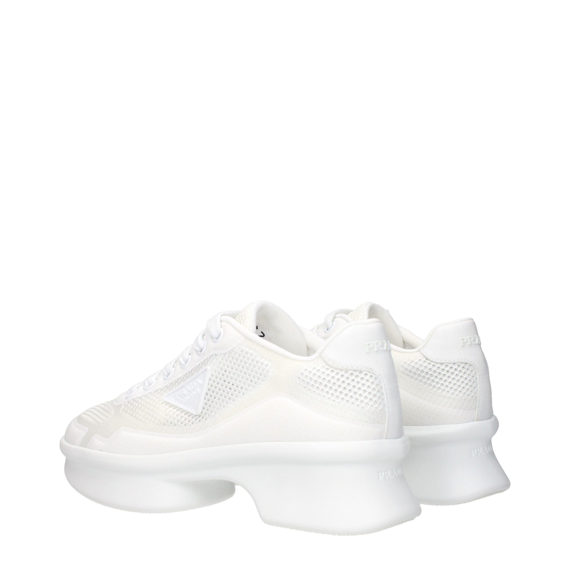 Prada White Fabric Low Top Sneakers