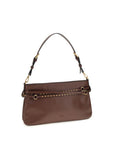 PINKO Brown Calf Leather Bos Taurus Shoulder Bag