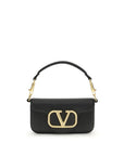 Valentino Garavani Black Calf Leather Bos Taurus Shoulder Bag
