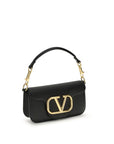 Valentino Garavani Black Calf Leather Bos Taurus Shoulder Bag