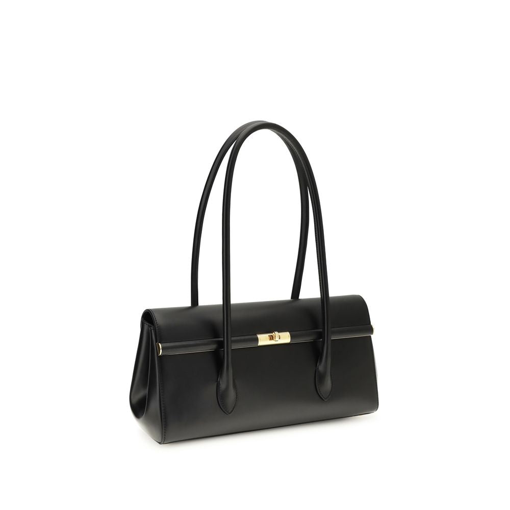 Dolce &amp; Gabbana Black Calf Leather Bos Taurus Shoulder Bag