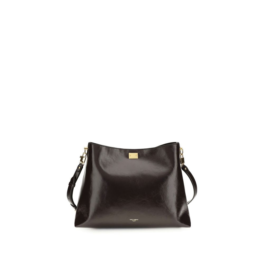 Dolce &amp; Gabbana Brown Calf Leather Bos Taurus Shoulder Bag