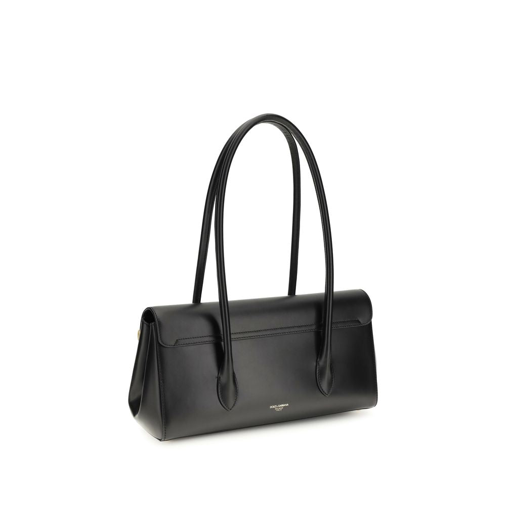 Dolce &amp; Gabbana Black Calf Leather Bos Taurus Shoulder Bag