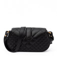 Versace Black Leather Quilted Shoulder Strap Bag