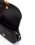 Versace Black Leather Quilted Shoulder Strap Bag