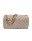 Versace Taupe Quilted Leather Shoulder Strap Bag