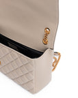 Versace Taupe Quilted Leather Shoulder Strap Bag