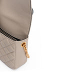 Versace Taupe Quilted Leather Handbag