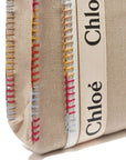 Chloé Beige Linen Tote Bag