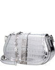 Versace Gray Leather Shoulder Bag