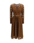 Max Mara Brown Polyamide Casual Dress