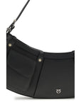 PINKO Black Calf Leather Bos Taurus Shoulder Bag