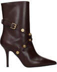 Versace Brown Leather Ankle Boots