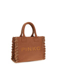PINKO Brown Cotton Shoulder Bag