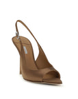 LE SILLA Brown Silk Stiletto Heel Sandals