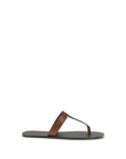 Saint Laurent Brown Calf Leather Bos Taurus Flip-Flop Sandals