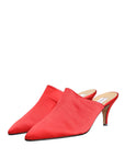 Dolce & Gabbana Red Suede Heel Mule Shoes