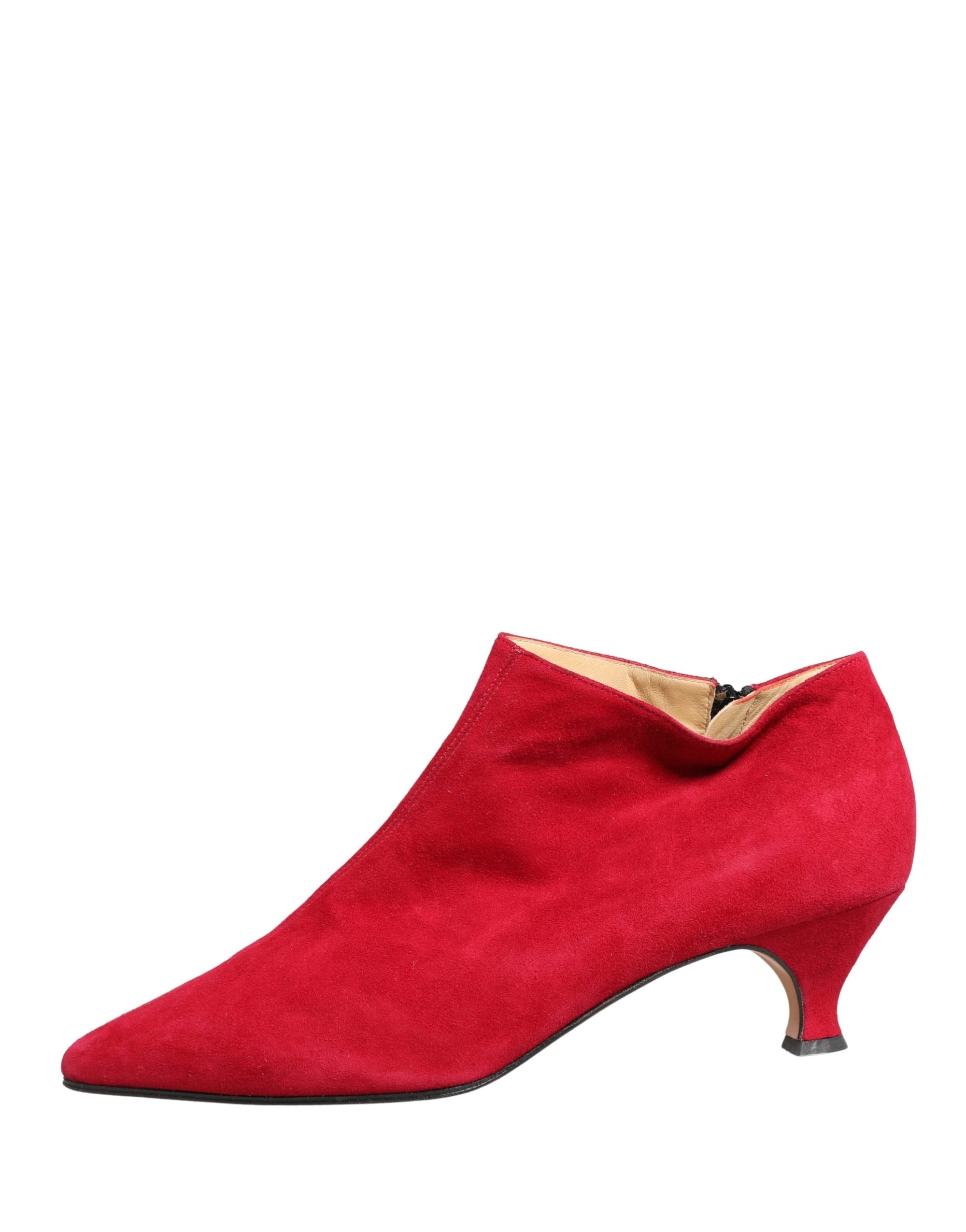 Dolce &amp; Gabbana Red Suede Ankle Boots Shoes
