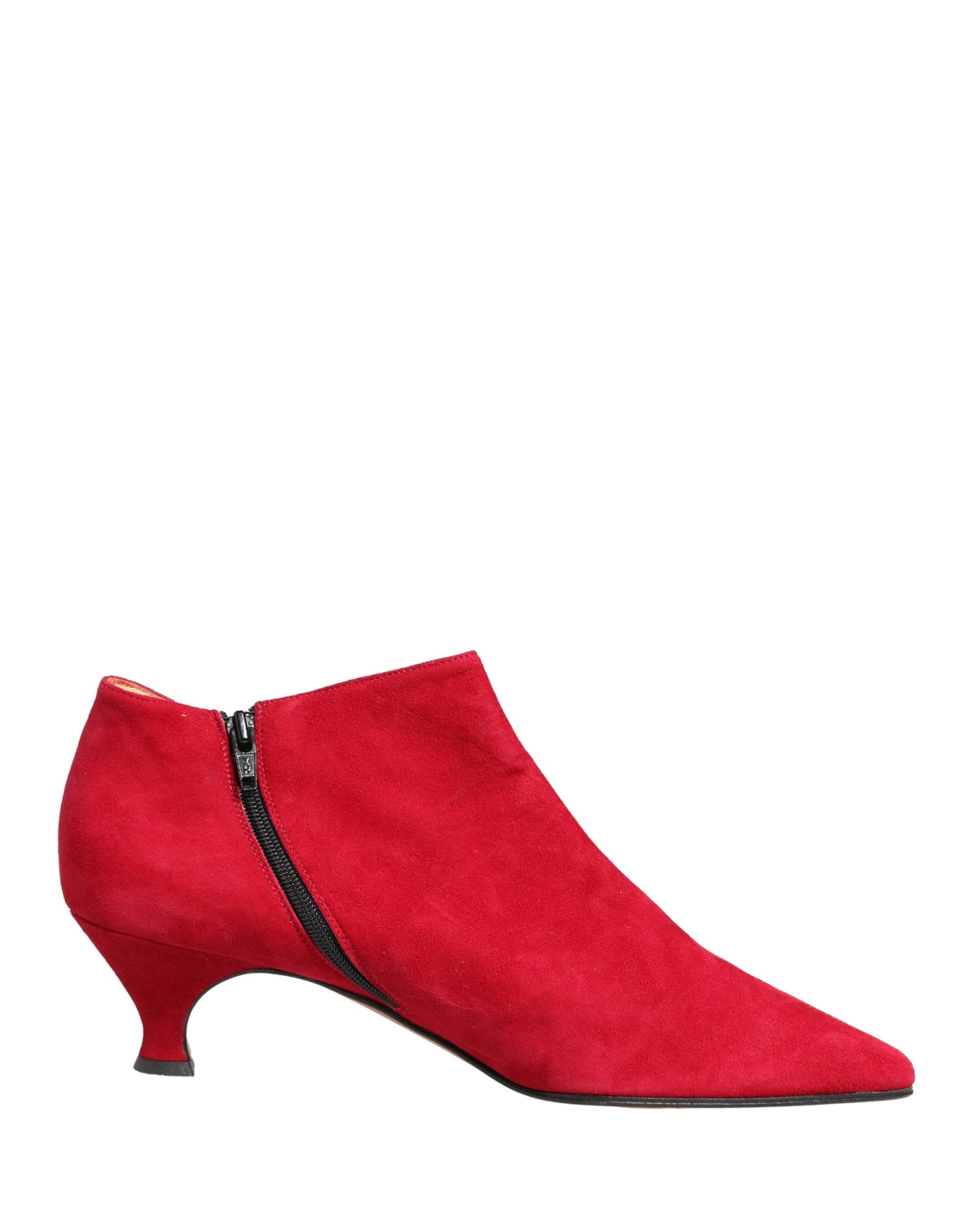 Dolce &amp; Gabbana Red Suede Ankle Boots Shoes