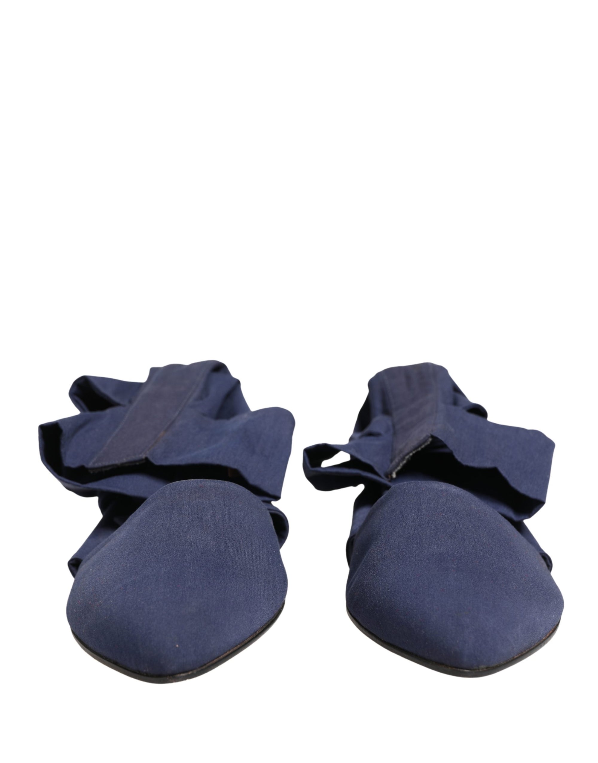 Dolce &amp; Gabbana Blue Cotton Ankle Boots Shoes