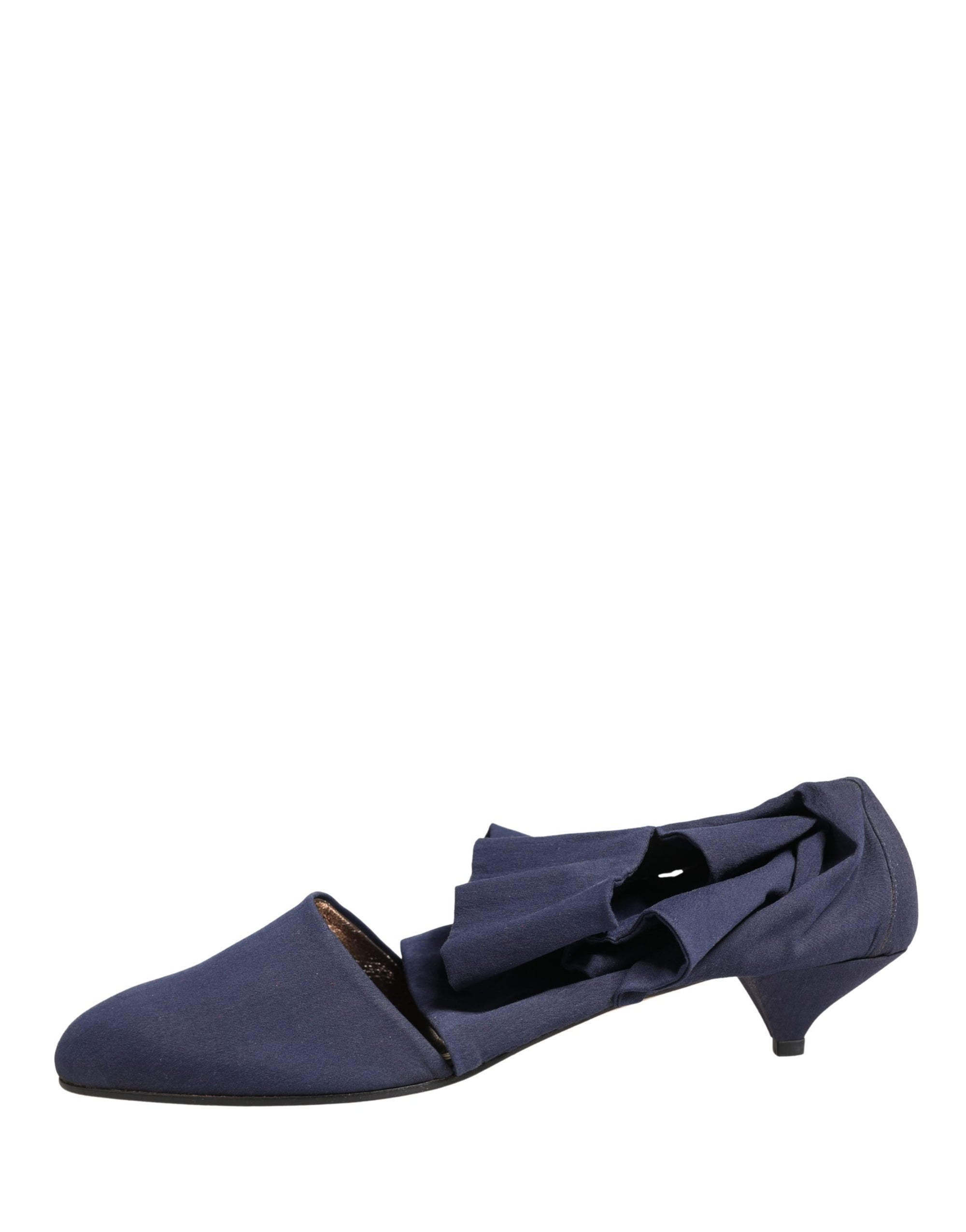 Dolce &amp; Gabbana Blue Cotton Ankle Boots Shoes