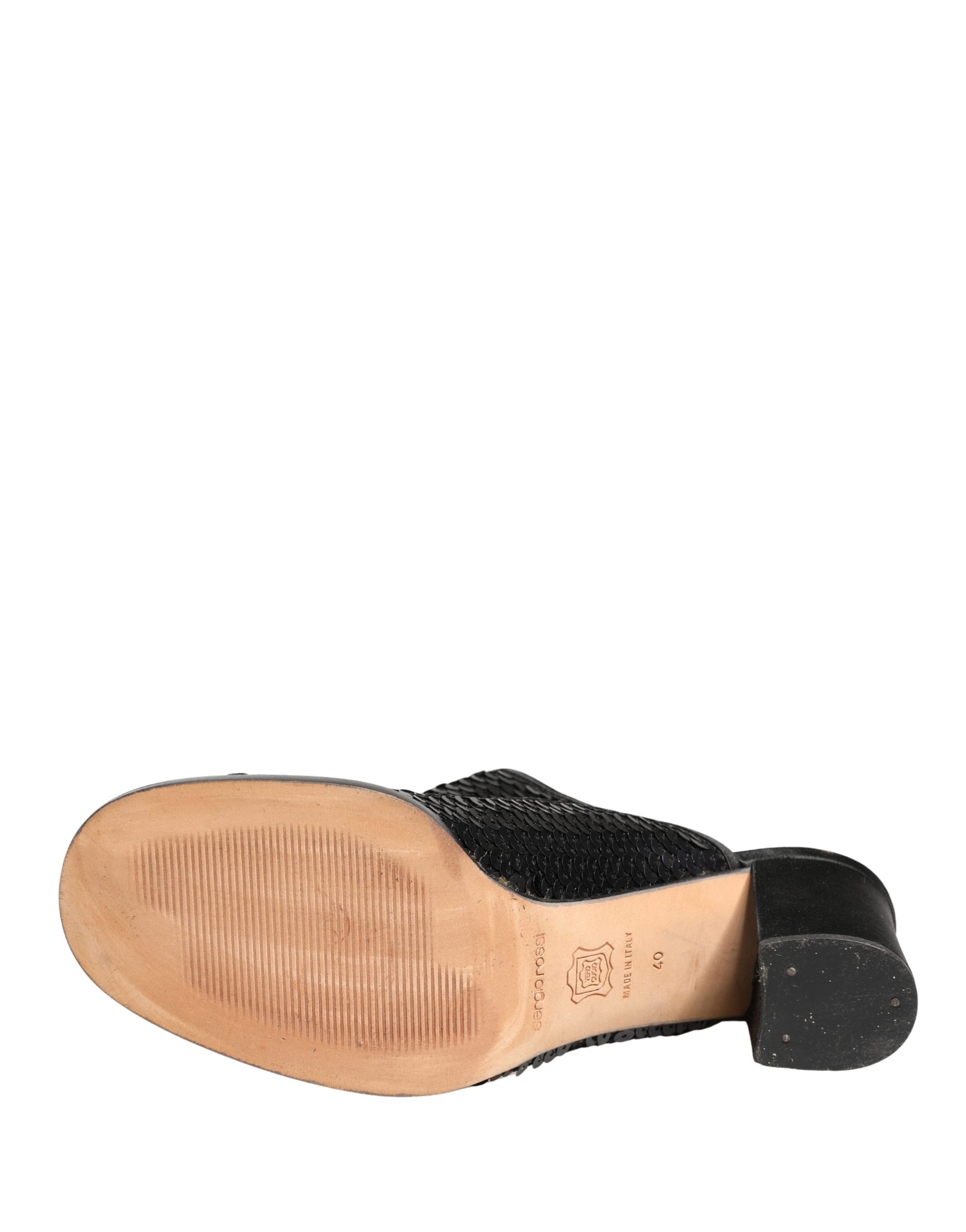 Dolce &amp; Gabbana Black Sequined Mules Shoes