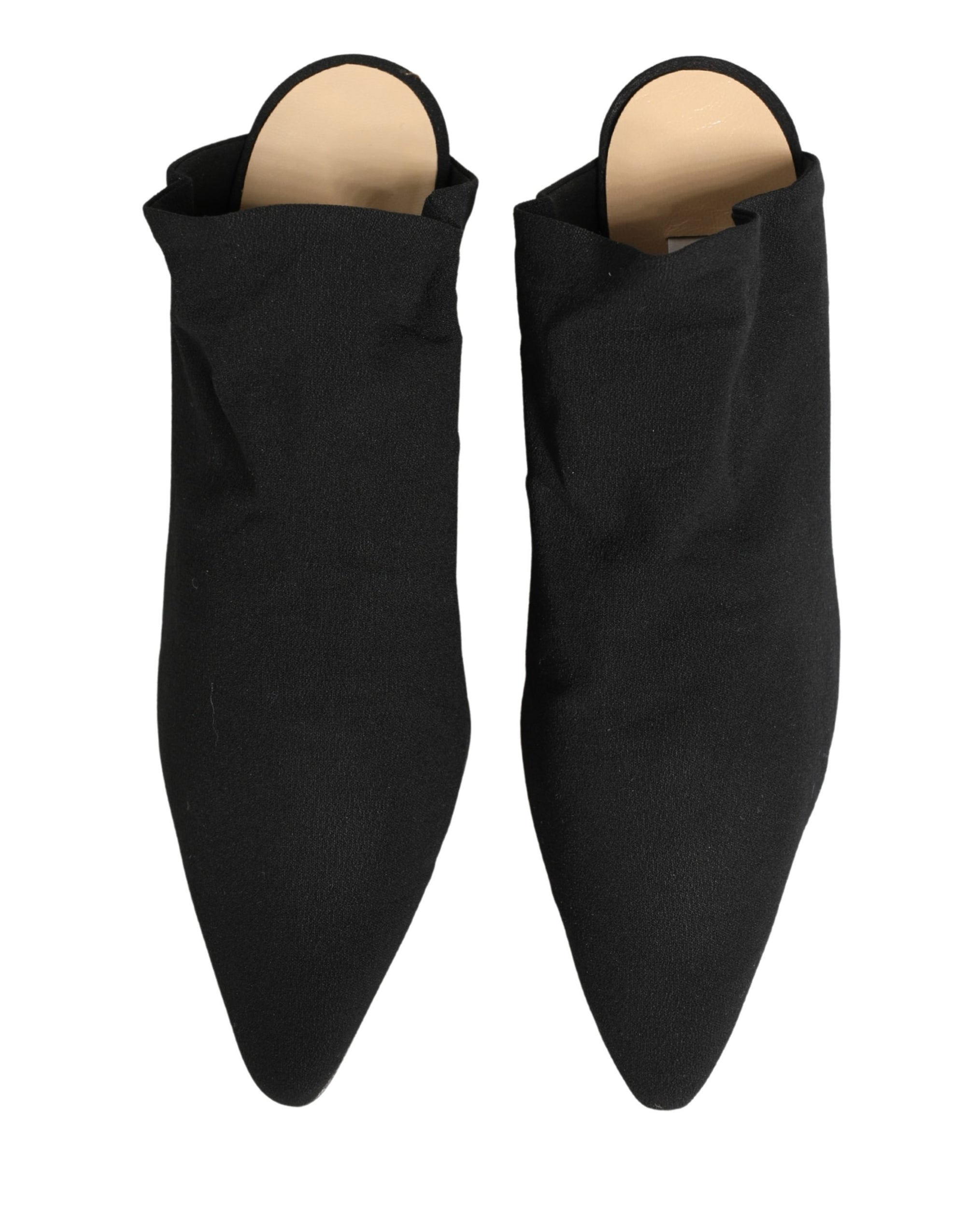Dolce &amp; Gabbana Black Suede Heel Mule Shoes