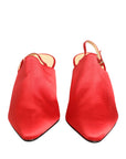 Dolce & Gabbana Red Suede Heel Slingback Shoes
