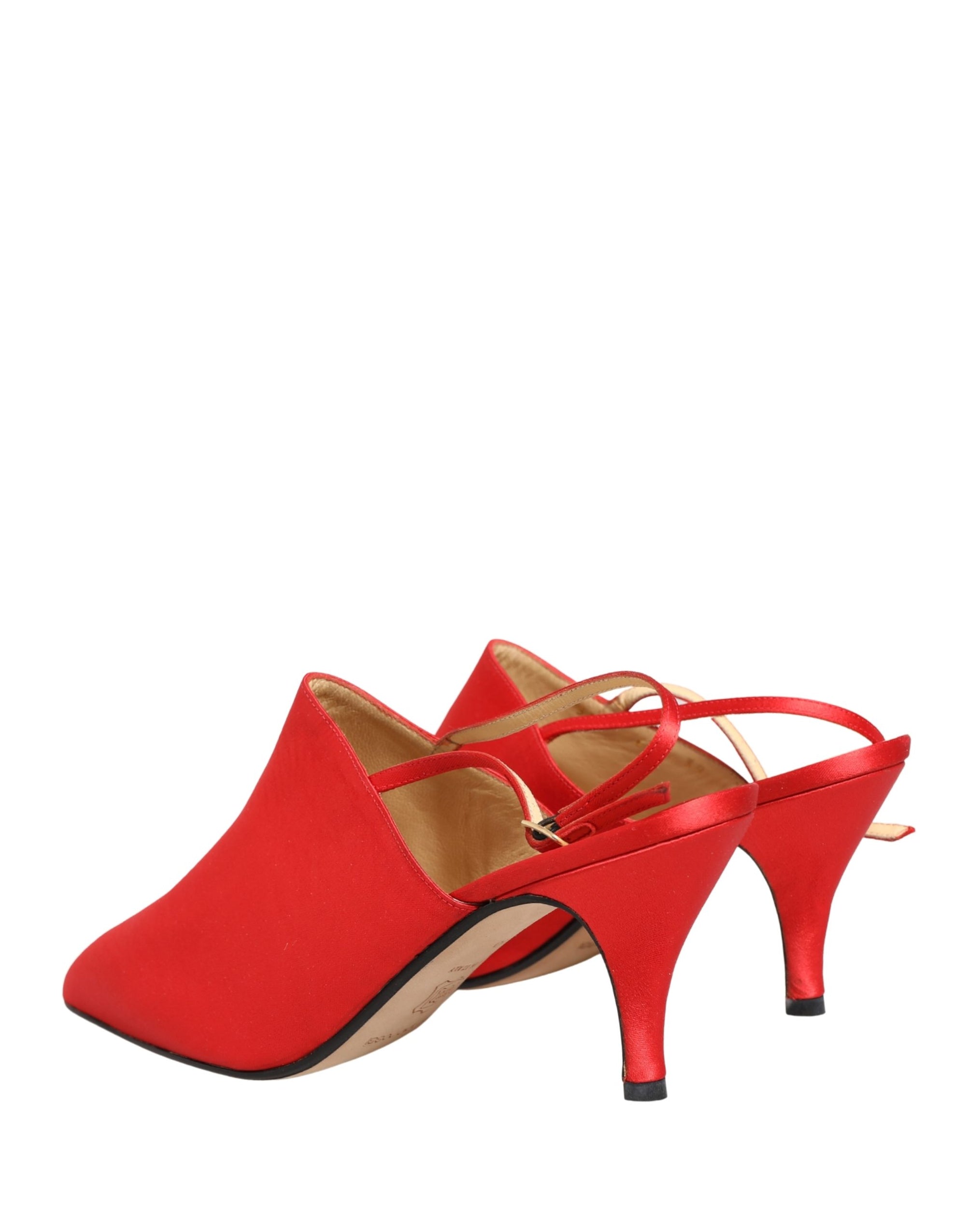Dolce &amp; Gabbana Red Suede Heel Slingback Shoes