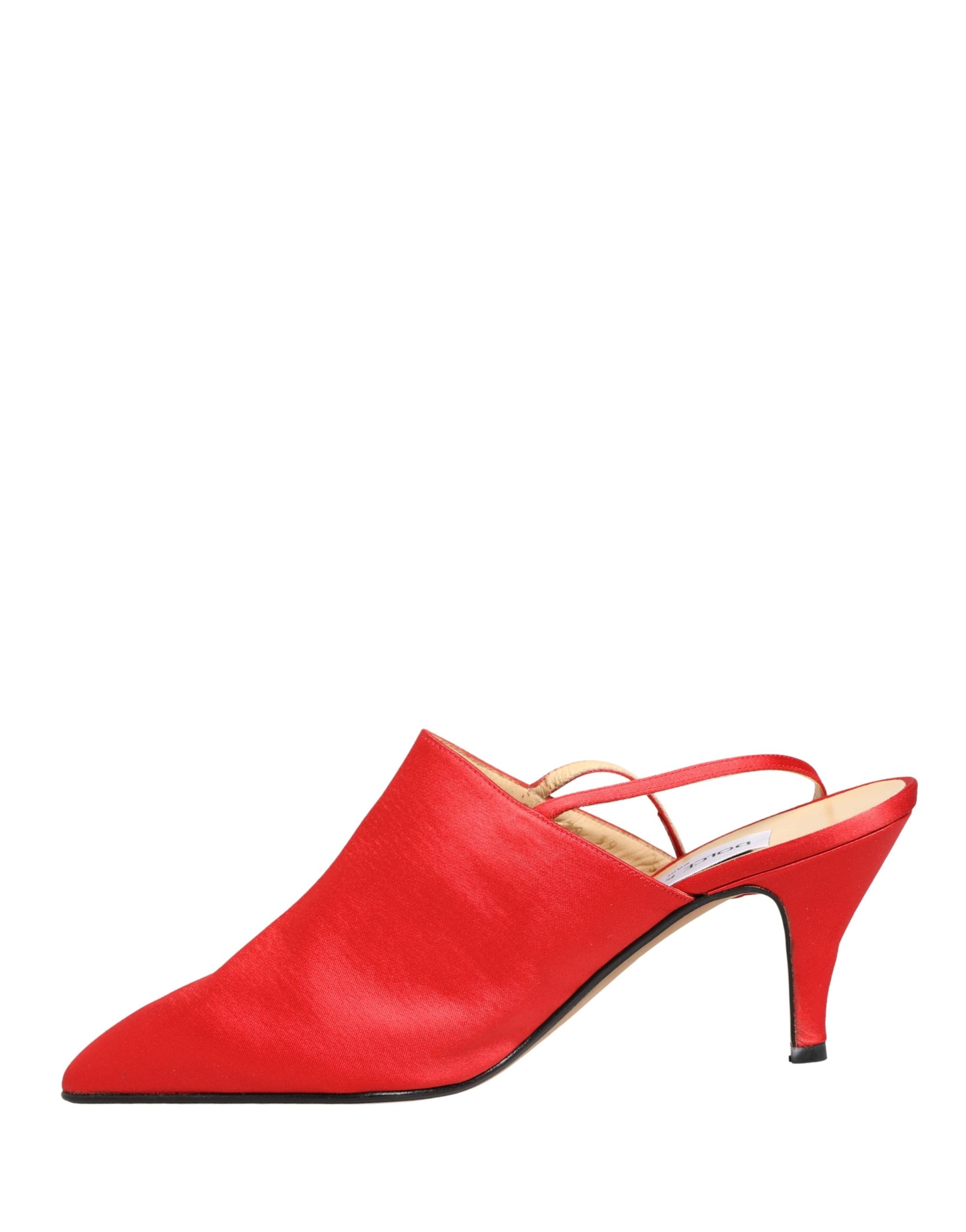 Dolce &amp; Gabbana Red Suede Heel Slingback Shoes