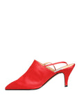 Dolce & Gabbana Red Suede Heel Slingback Shoes