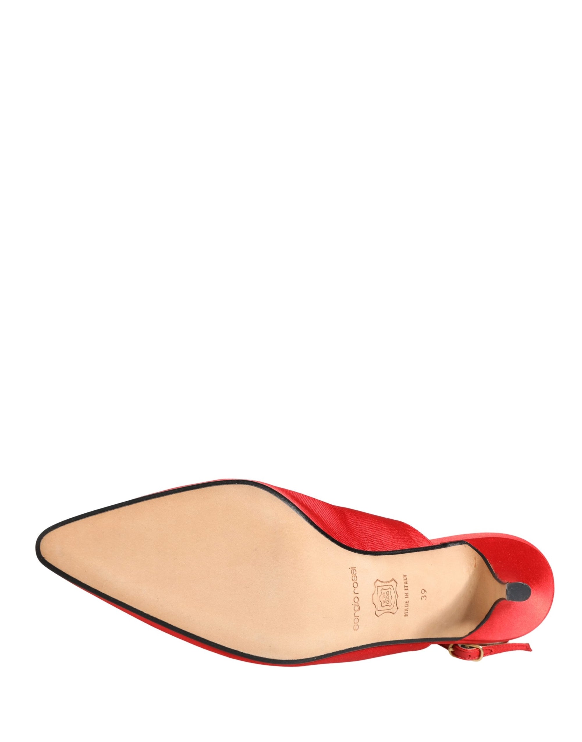 Dolce &amp; Gabbana Red Suede Heel Slingback Shoes