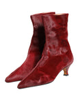 Dolce & Gabbana Burgundy Mid Calf Boots Shoes