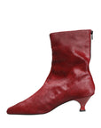 Dolce & Gabbana Burgundy Mid Calf Boots Shoes