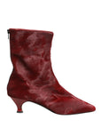 Dolce & Gabbana Burgundy Mid Calf Boots Shoes